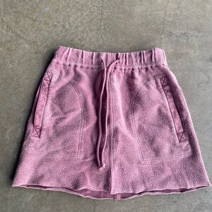 Womens Free People Mini Skirt Pink Soft Cotton Fleece Hippie Boho 
Size S
